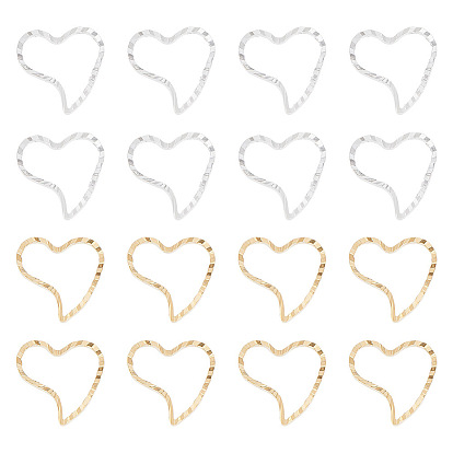 60шт 2 цвета латунные соединительные кольца, долговечный, сердце