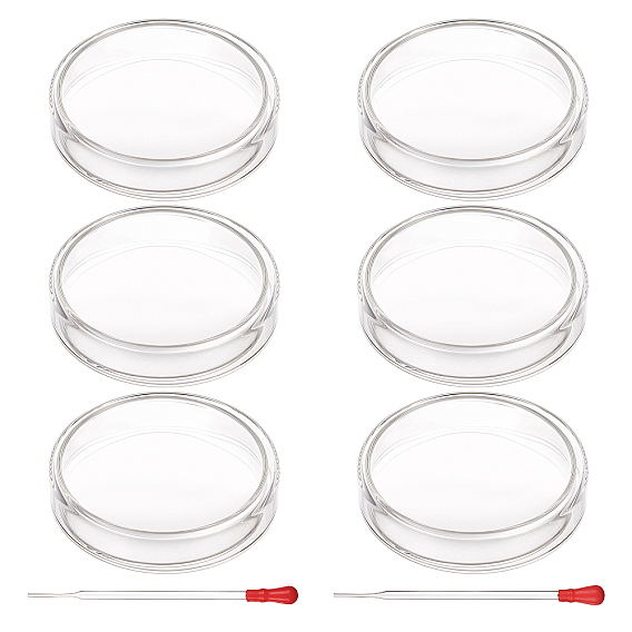 Плоская круглая стеклянная биохимическая чашка Петри, со стеклянной капельницей, аксессуары для лабораторного оборудования