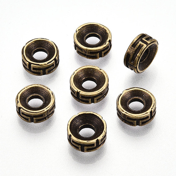 Разделители для бусин, тибетский стиль, плоско-круглые, без кадмия и без свинца