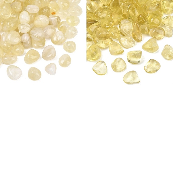 Cuentas de cuarzo limón natural calentadas, piedra caída, pepitas, sin agujero / sin perforar, Gemas para rellenar jarrones/sin perforar, gemas de relleno de jarrones