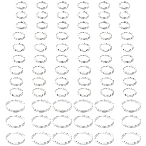 300Pcs 4 Styles Iron Split Rings, Double Loops Jump Rings, Cadmium Free & Lead Free