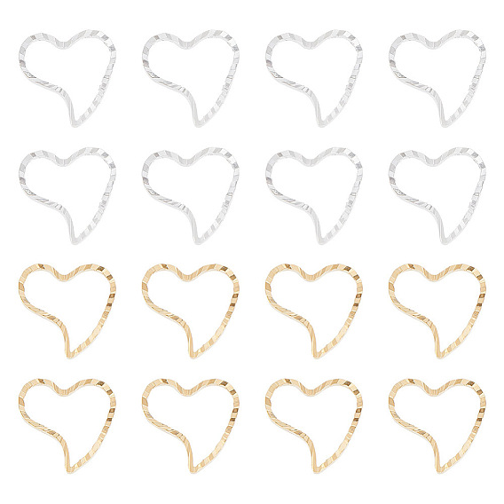 60шт 2 цвета латунные соединительные кольца, долговечный, сердце