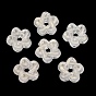 Transparent Acrylic Beads, Flower, with Glitter Powder