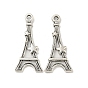 Сплавочные подвески тибетского стиля, Эйфелева башня со звездами, без кадмия и без свинца, 29x13x2 мм, отверстие : 2 мм