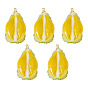 5Pcs Fruit Opaque Resin Pendants, with Golden Brass Loop