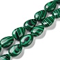 Perles synthétiques malachite brins, larme plat