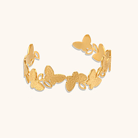 Minimalist and Luxurious 18K Gold Plated Stainless Steel Butterfly Bracelet for Women