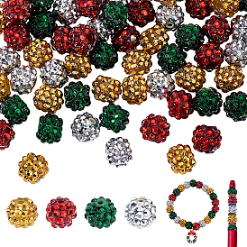 80 шт. 4 цвета прозрачные смоляные стразы градуированные бусины, с акриловыми круглыми бусинами внутри