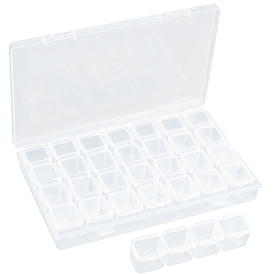 Прямоугольные полипропиленовые (полипропиленовые) контейнеры для хранения бусинок, с откидной крышкой и 28 решетками, каждая строка имеет 4 сетки, для бижутерии мелкие аксессуары
