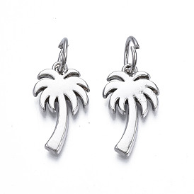 Crémaillère pendentifs en alliage placage, sans cadmium et sans plomb, avec des anneaux de saut, cocotier