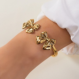 304 женские браслеты-манжеты с бантом из нержавеющей стали