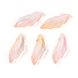 Подвески из прозрачного стекла с росписью для запекания, лист, два тона