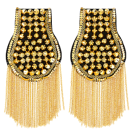 2 модные погоны с кисточками, нагрудный знак на пластиковой заклепке, с железными цепочками, ткань выводы