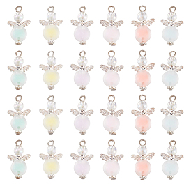 6 наборы подвесок из прозрачного акрилового сплава в виде ангела, волшебные чары, с посеребренной металлической фурнитурой в тон цвета