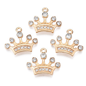 Colgantes de la aleación del esmalte, con diamante de imitación, sin cadmio y níque y plomo, la luz de oro, corona