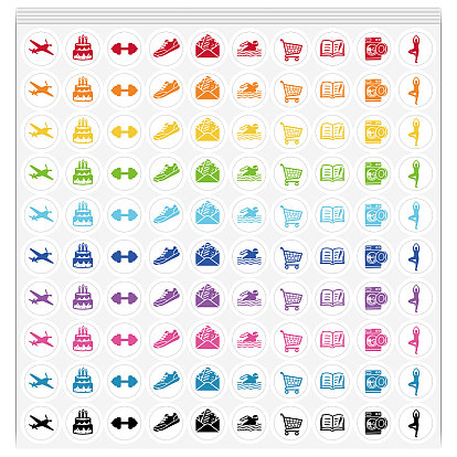 5 Sheets PVC Paper Stickers, Self-adhesion