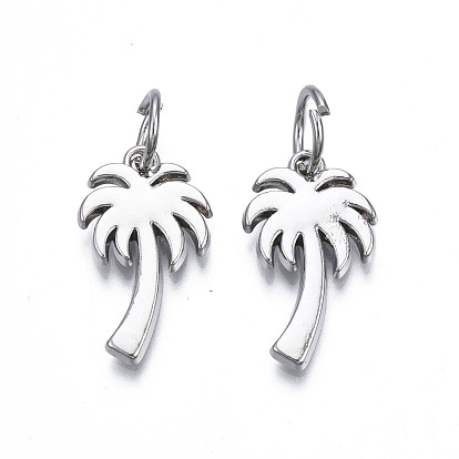 Crémaillère pendentifs en alliage placage, sans cadmium et sans plomb, avec des anneaux de saut, cocotier