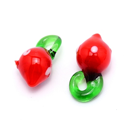 Pendentifs au chalumeau faits à la main, fraise