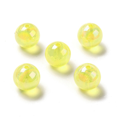 Acrylic Beads, AB Color Plated, Raound