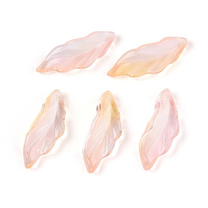 Подвески из прозрачного стекла с росписью для запекания, лист, два тона