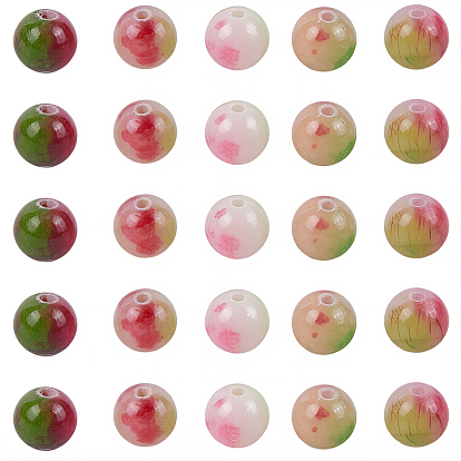 120 шт. нити бусин из натурального персидского нефрита, окрашенные, круглые