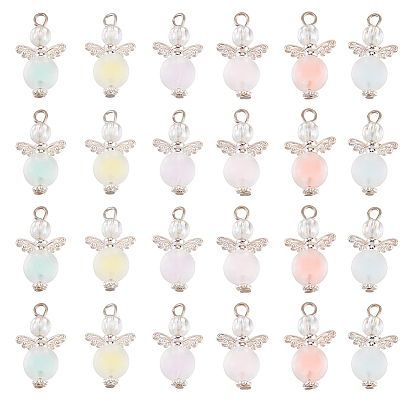 6 наборы подвесок из прозрачного акрилового сплава в виде ангела, волшебные чары, с посеребренной металлической фурнитурой в тон цвета