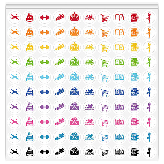 5 Sheets PVC Paper Stickers, Self-adhesion
