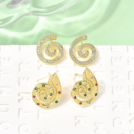 Латунные микро проложить серьги стержня кубического циркония, стойки покрытие, без свинца и без кадмия, долговечный