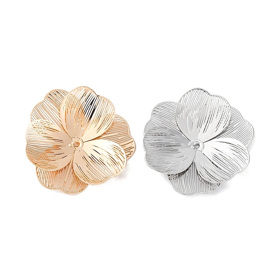 Шапочки и конусы для бусин, латунные, цветок