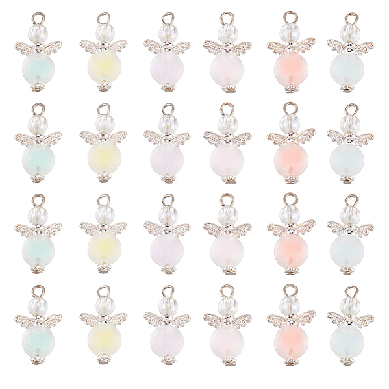 6 наборы подвесок из прозрачного акрилового сплава в виде ангела, волшебные чары, с посеребренной металлической фурнитурой в тон цвета