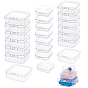120Pcs 3 Styles PP Bead Storage Containers with Hinged Lid, Square