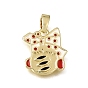 Brass with Red Enamel Charms, Human Charms, Rack Plating, Long-Lasting Plated, Cadmium Free & Lead Free