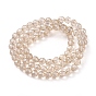 Electroplate Glass Beads Strands, Pearl Luster Plated, Faceted, Strawberry