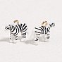 Alloy Enamel Pendants, Zebra Charms, Golden