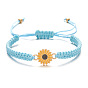 Handmade Sunflower and Daisy Couple Bracelet, Fashionable Handcrafted Friendship Bracelet