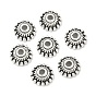 Tibetan Style Alloy Caps, Lead Free & Cadmium Free, 8mm in diameter, 3mm thick, hole: 2mm