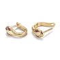 Snake Sparkling Cubic Zirconia Hoop Earrings for Girl Women, Real 18K Gold Plated Brass Earrings