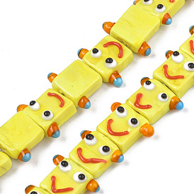 Бусины ручной работы ухабистой бисер нитей, улыбающееся лицо