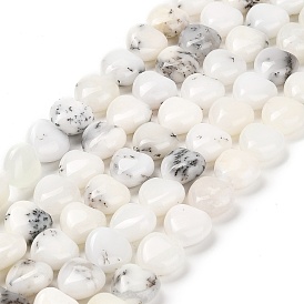 Natural White African Opal Beads Strands, Heart