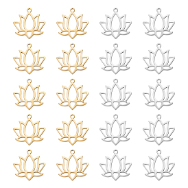 20 шт. 2 цвета 304 подвески из нержавеющей стали, очарование лотоса