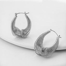 Vintage Silver Twisted Metal Wire Earrings with Creative Design