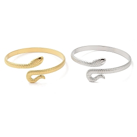 Placage ionique (ip) 304 bracelets à manchette ouverte en acier inoxydable, bijoux pour femmes