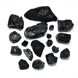 Rough Raw Natural Black Tourmaline Beads, No Hole/Undrilled, Nuggets
