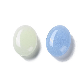 Synthetic Luminous Stone Flat Oval Palm Stone, Glow in the Dark Pocket Palm Stone for Reiki Balancing