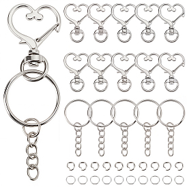 Наборы для самостоятельного изготовления брелоков, включая поворотные застежки-карабины из цинкового сплава, железные брелоки для ключей и открытые кольца для прыжков