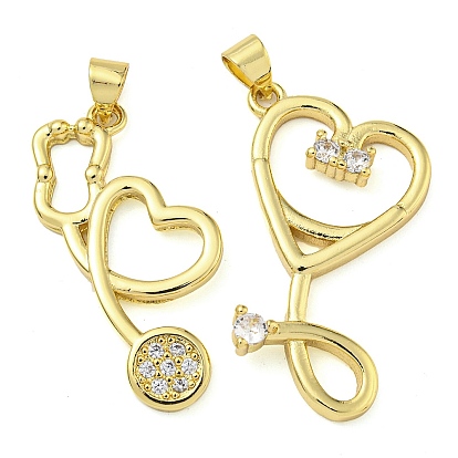 Стойка металлическая латунная микропрофилированная кубическая циркония подвески, без свинца и без кадмия, долговечный, сердце стетоскоп очарование