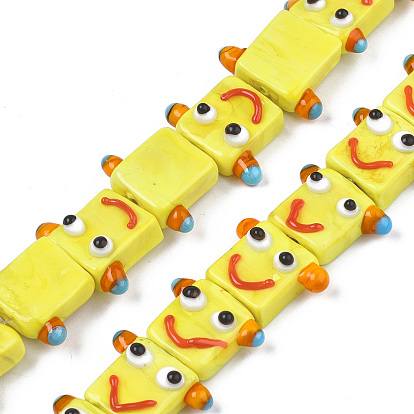 Бусины ручной работы ухабистой бисер нитей, улыбающееся лицо