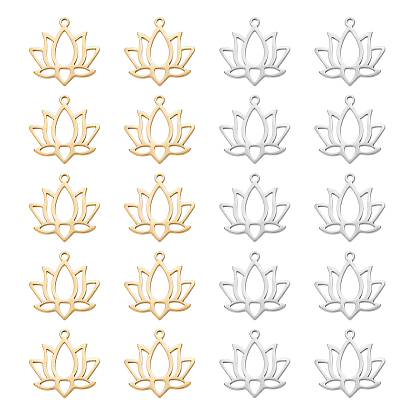 20 шт. 2 цвета 304 подвески из нержавеющей стали, очарование лотоса