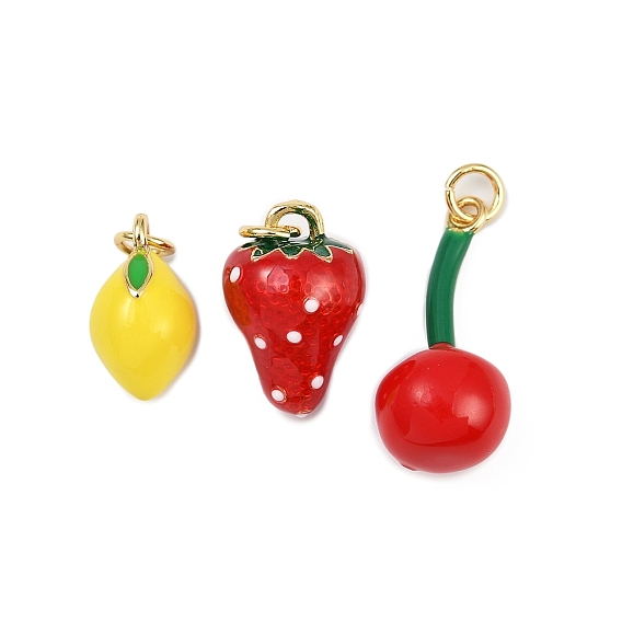 Латунные подвески, без кадмия, без никеля и без свинца, с эмалью и кольцом для прыжков, реальный 18 k позолоченный