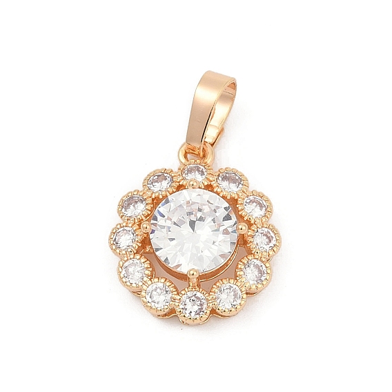 Латунные микро проложить кубического циркония подвески, круглые подвески, долговечный, без свинца и без кадмия